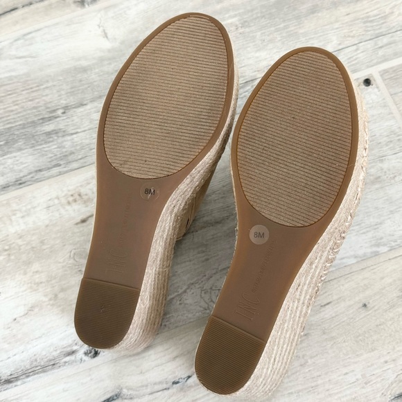 INC Beige Platform Scalloped Camile Wedge Espadrille Sandals - Picture 5 of 8